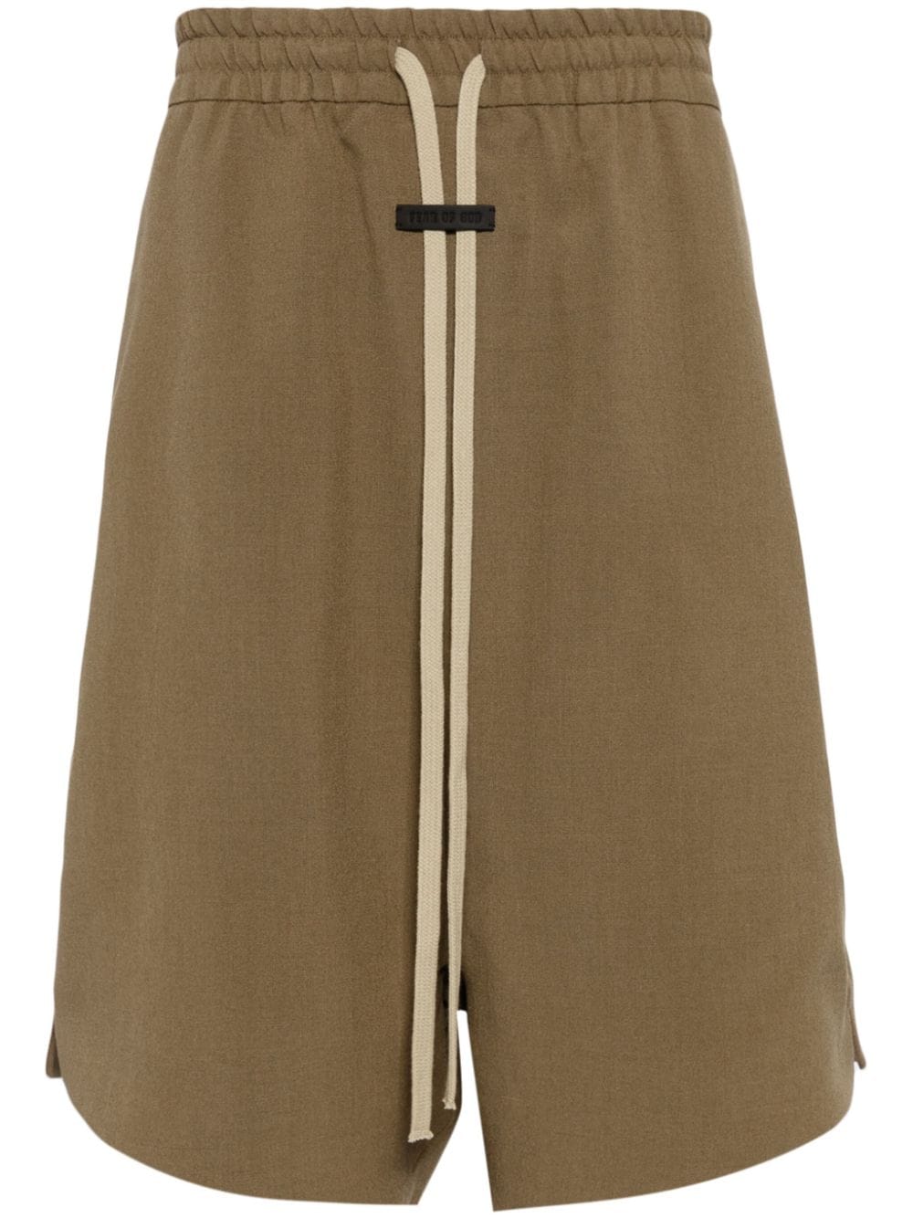 Fear Of God logo-tag wool shorts - Neutrals von Fear Of God