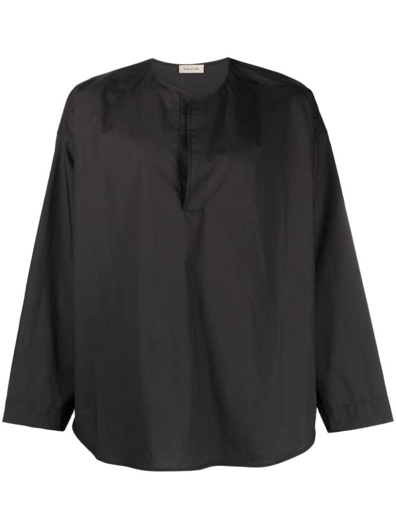 Fear Of God split-neck cotton shirt - Black von Fear Of God