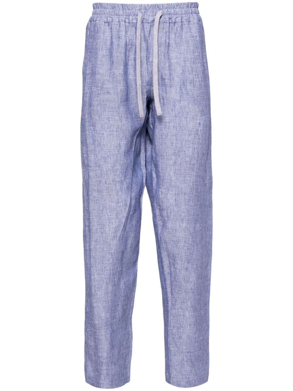 Fedeli Bonifacio striped tapered linen trousers - Blue von Fedeli