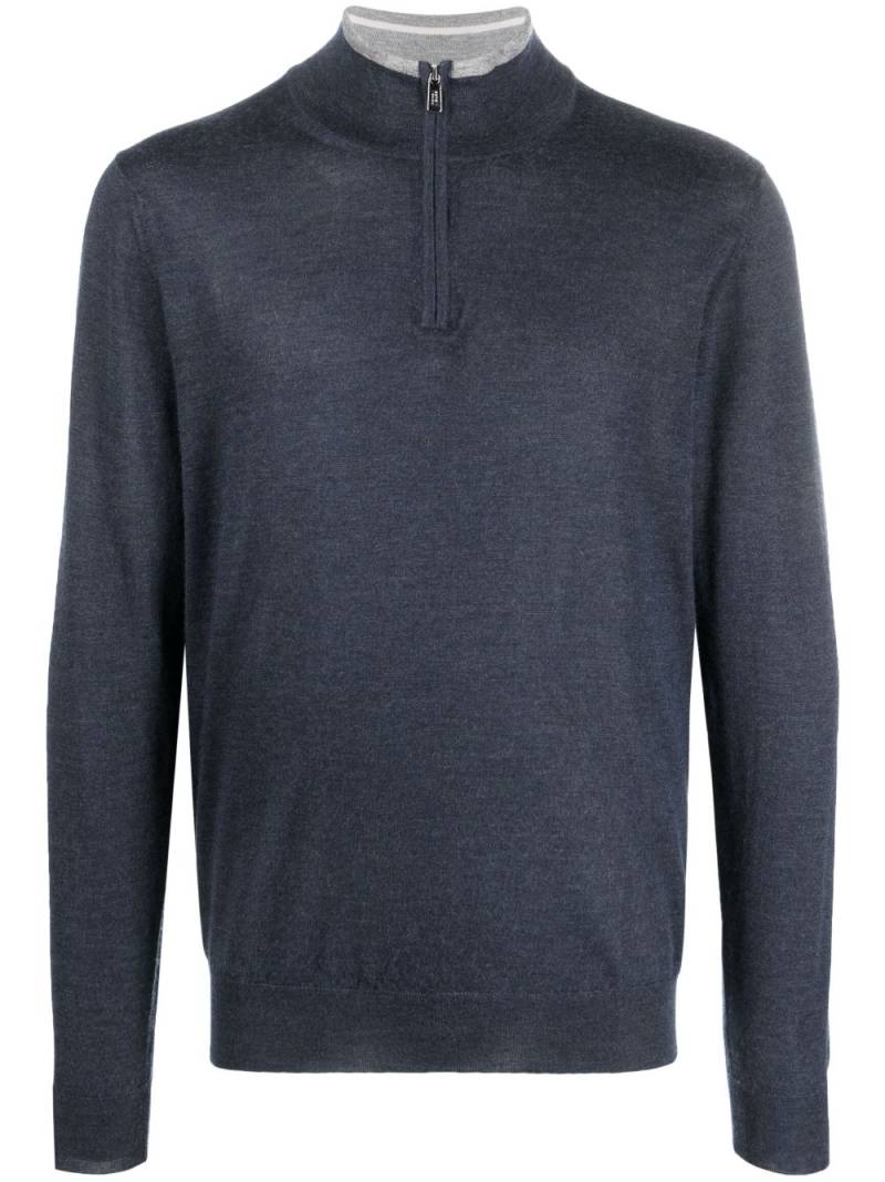 Fedeli Favonio half-zip jumper - Blue von Fedeli