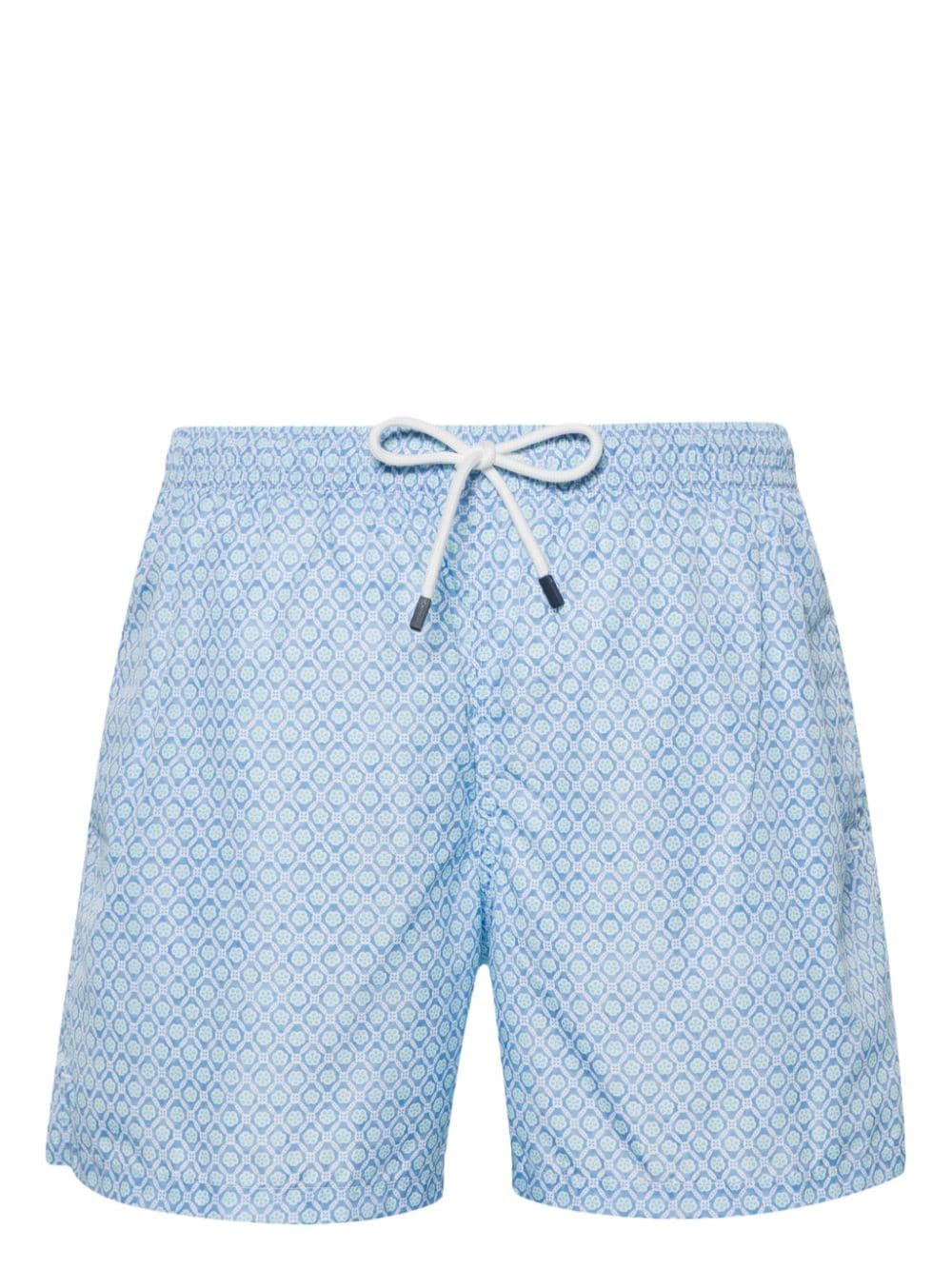 Fedeli Madeira floral-print swim shorts - Blue von Fedeli