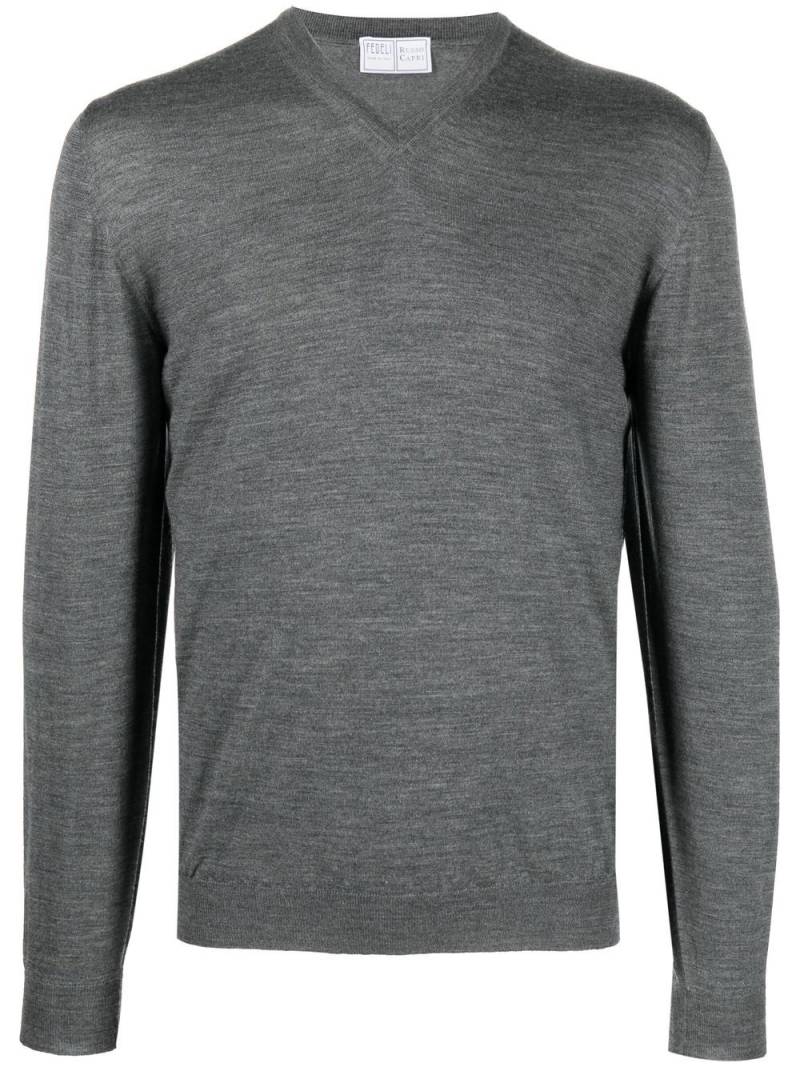 Fedeli V-neck jumper - Grey von Fedeli