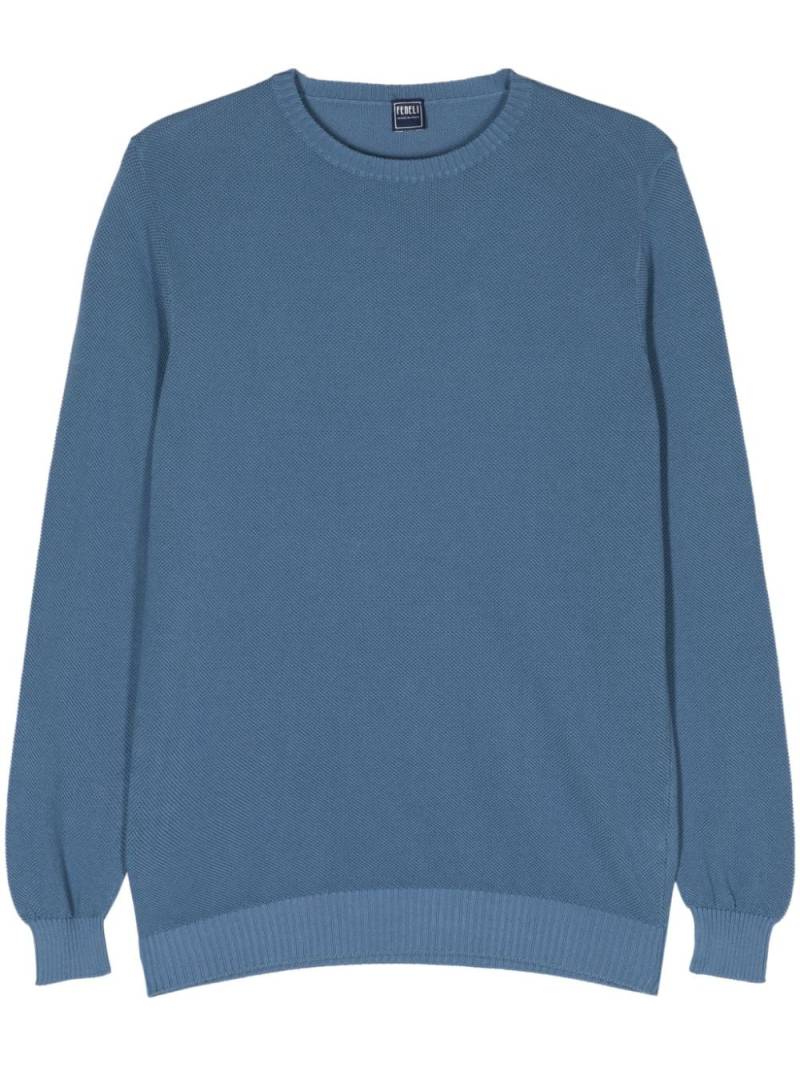 Fedeli crew-neck cotton jumper - Blue von Fedeli