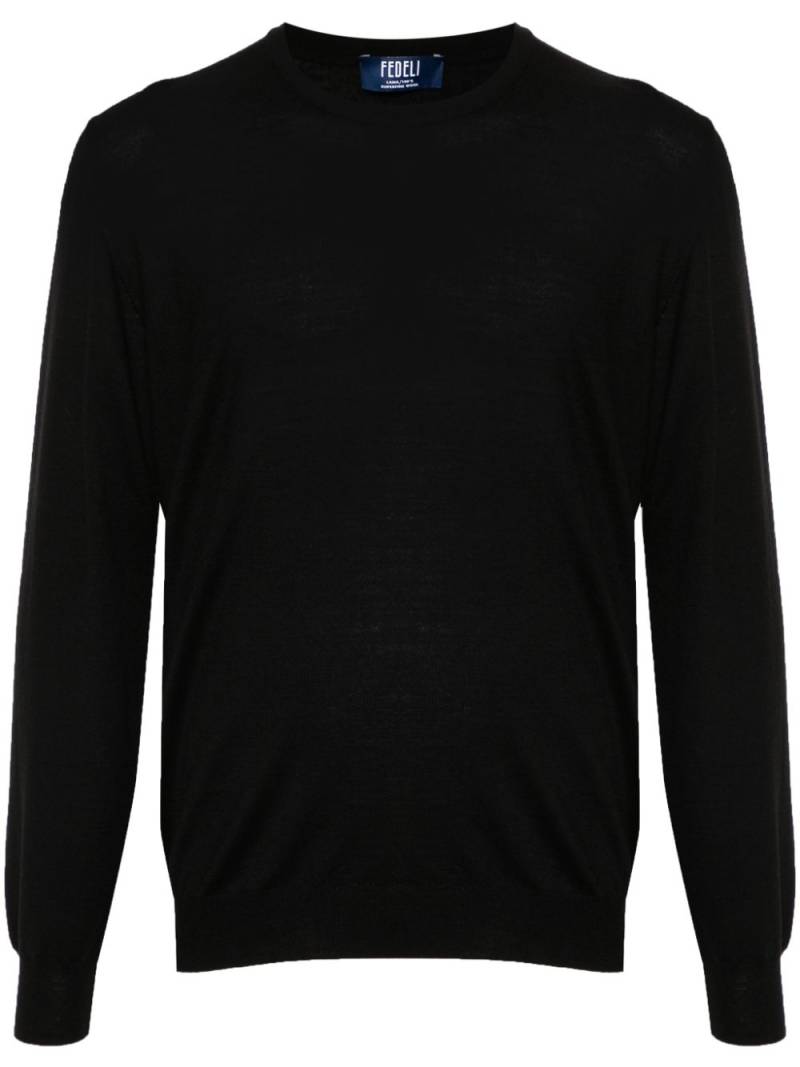 Fedeli fine-knit virgin-wool jumper - Black von Fedeli