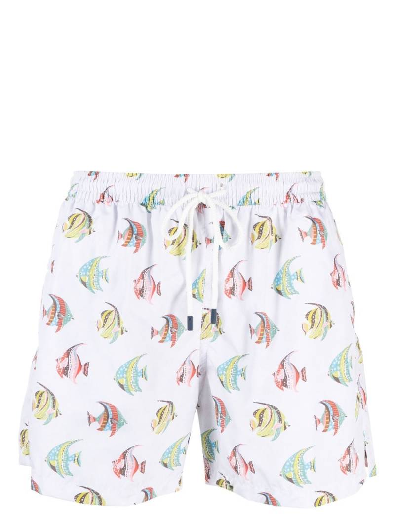 Fedeli fish-print swim shorts - White von Fedeli