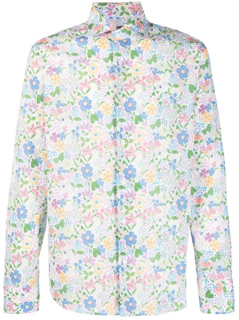 Fedeli floral-print cotton shirt - White von Fedeli