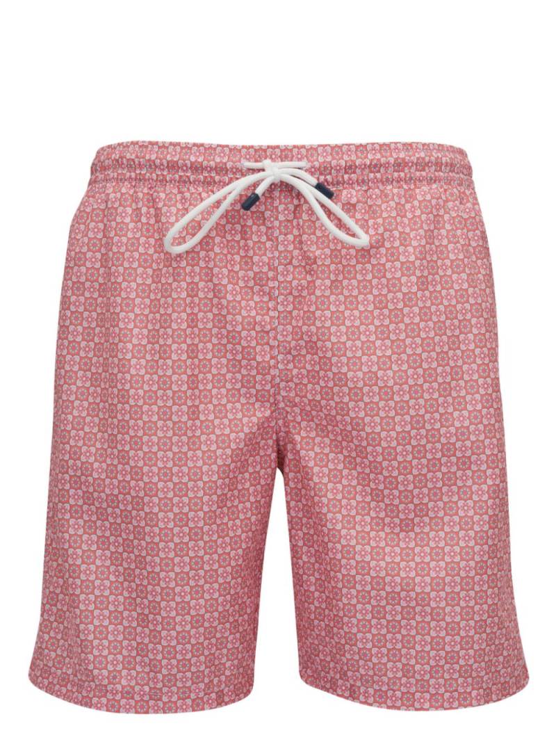 Fedeli floral-print drawstring swim shorts - Pink von Fedeli