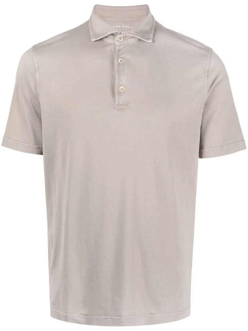 Fedeli plain cotton polo shirt - Grey von Fedeli