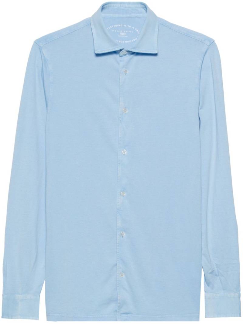 Fedeli plain organic-cotton shirt - Blue von Fedeli