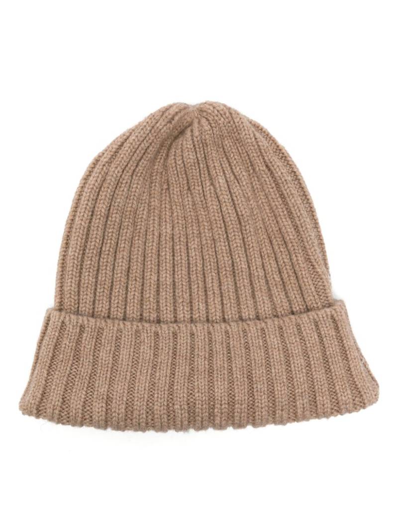 Fedeli ribbed-knit cashmere beanie - Brown von Fedeli