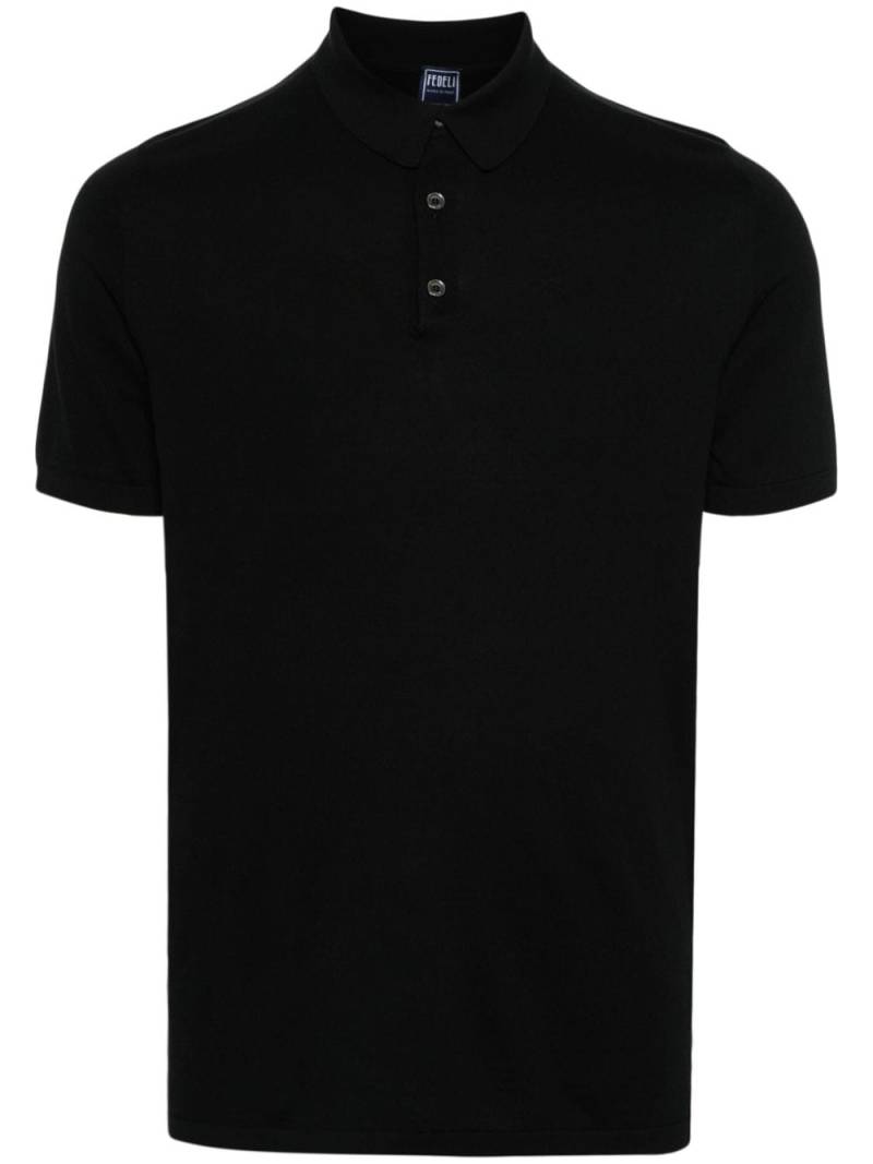 Fedeli short-sleeves cotton polo shirt - Black von Fedeli