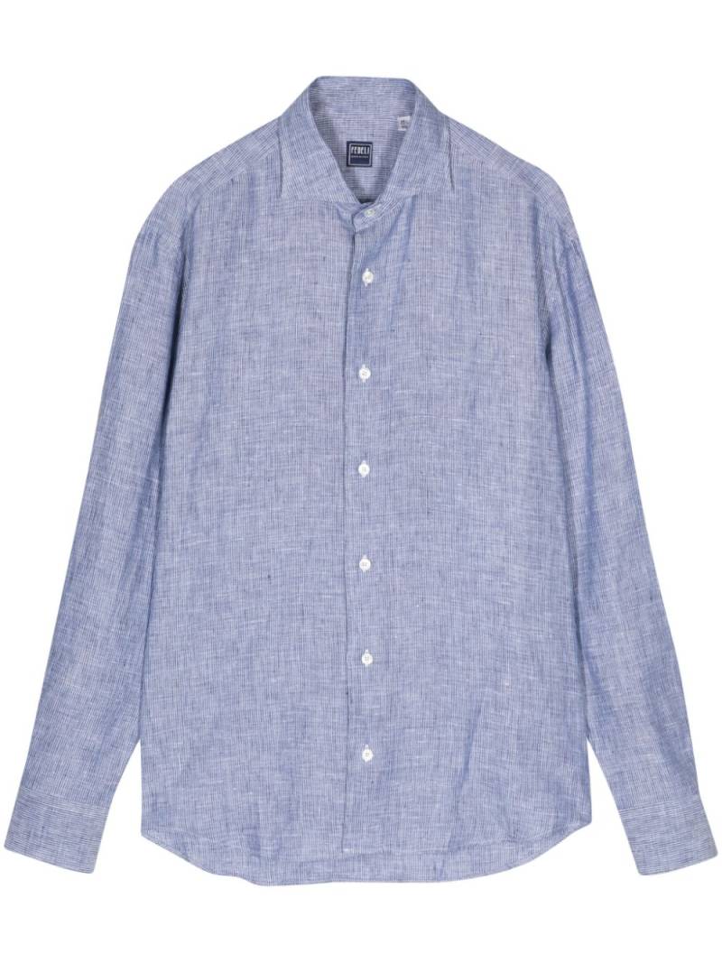 Fedeli striped linen shirt - Blue von Fedeli