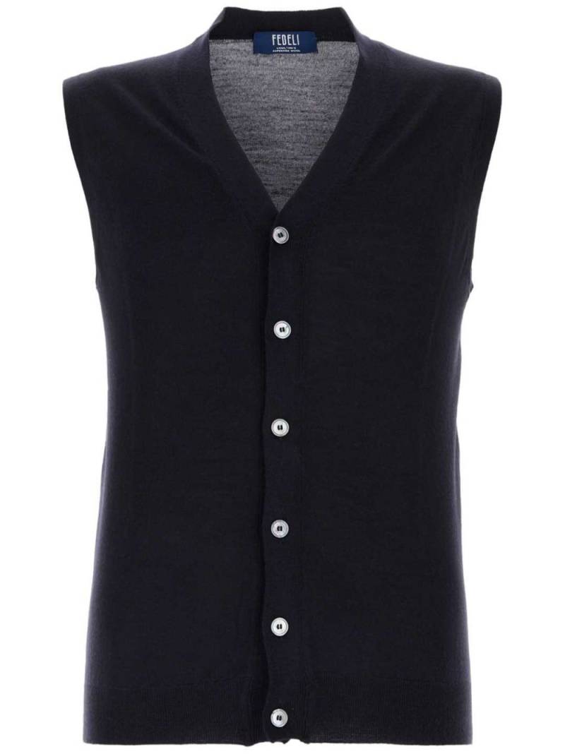 Fedeli virgin wool vest - Blue von Fedeli