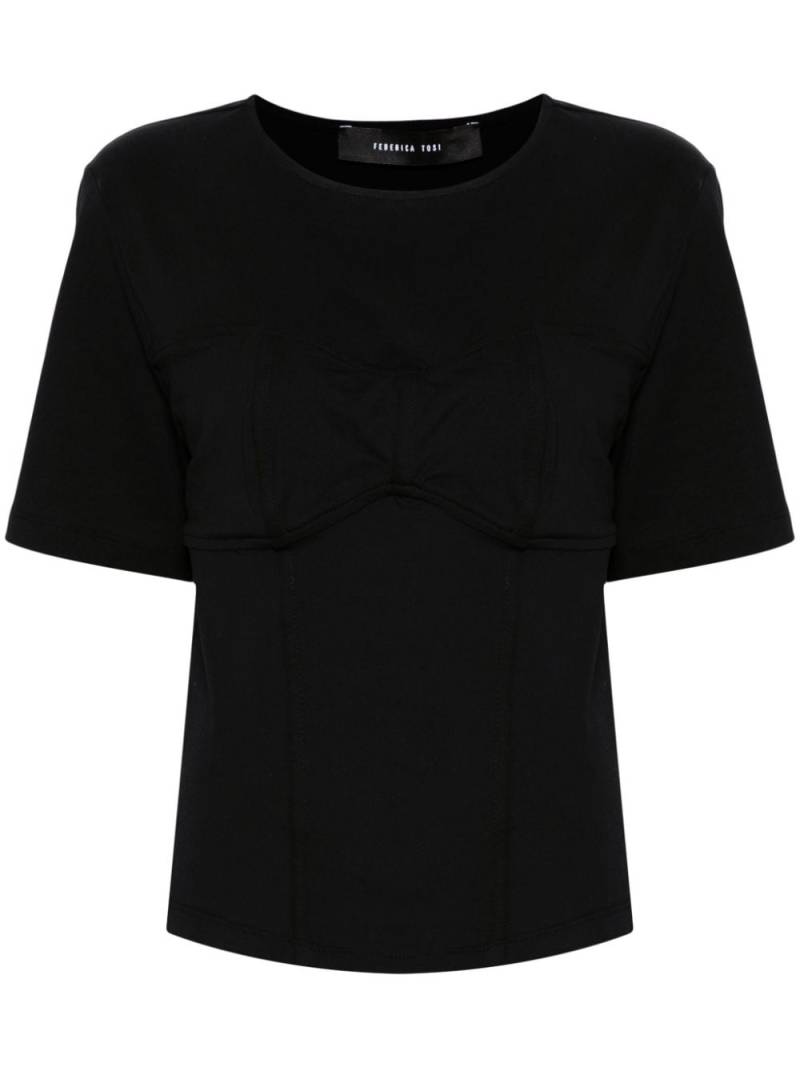 Federica Tosi 3D-detailing cotton T-shirt - Black von Federica Tosi