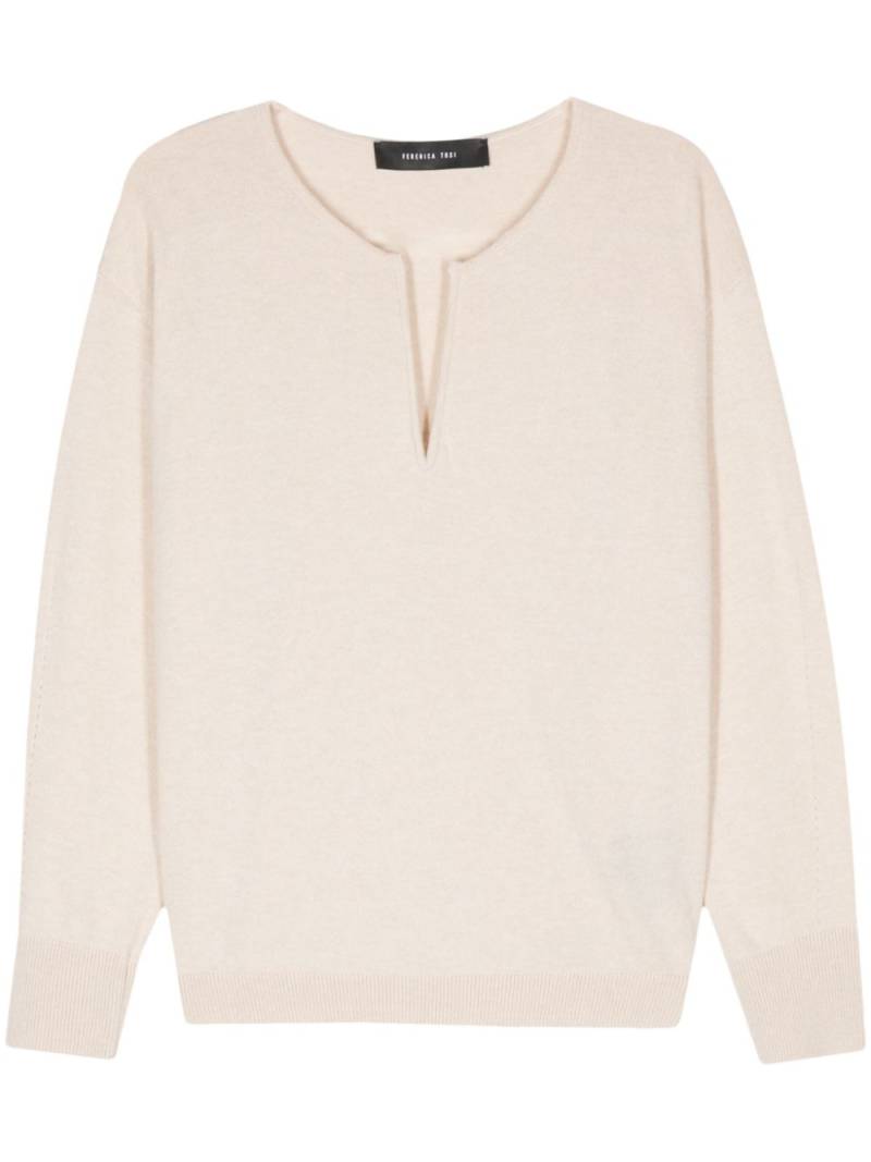 Federica Tosi V-neck sweater - Neutrals von Federica Tosi