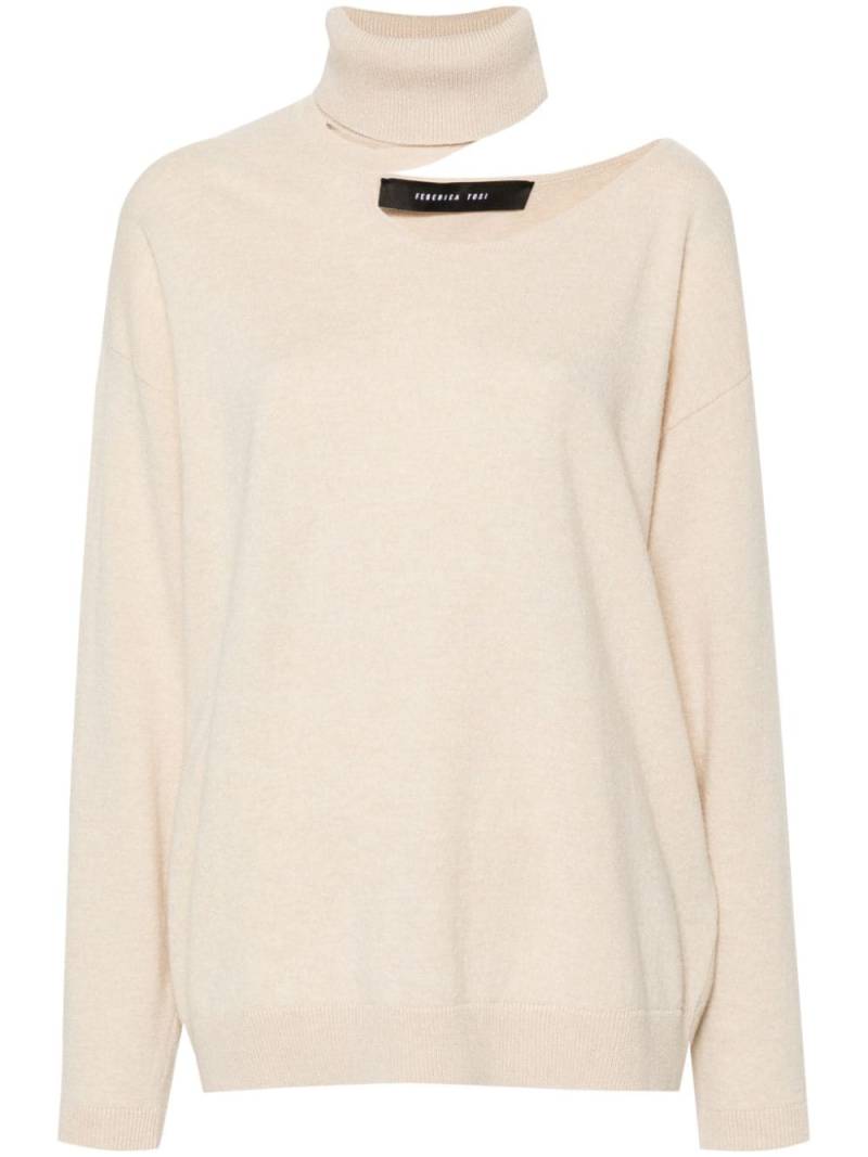 Federica Tosi cut-out detail sweater - Neutrals von Federica Tosi