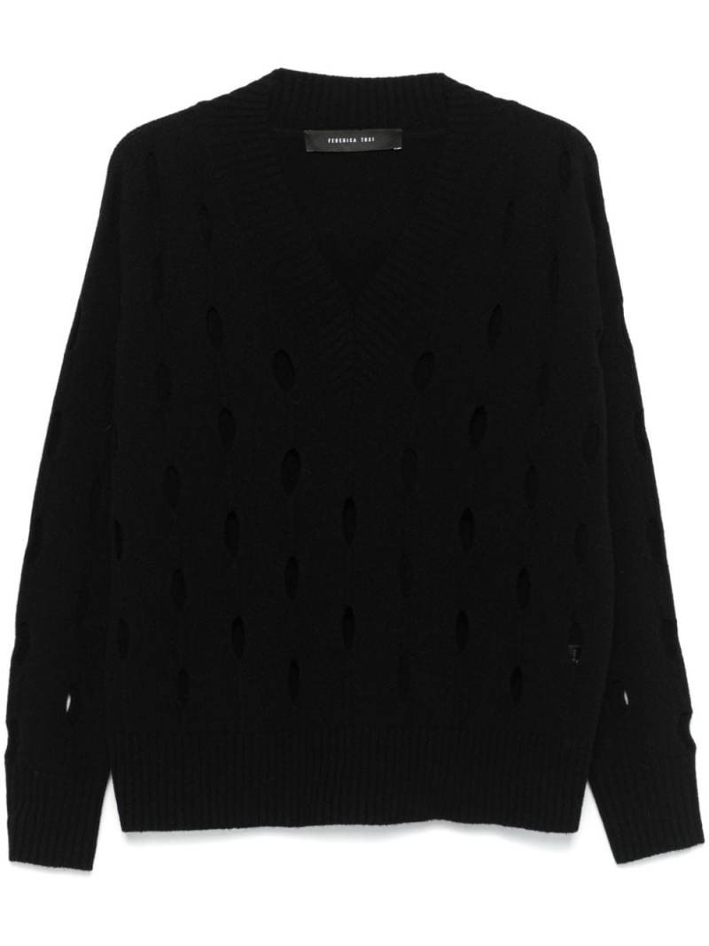 Federica Tosi cut-out detailing sweater - Black von Federica Tosi