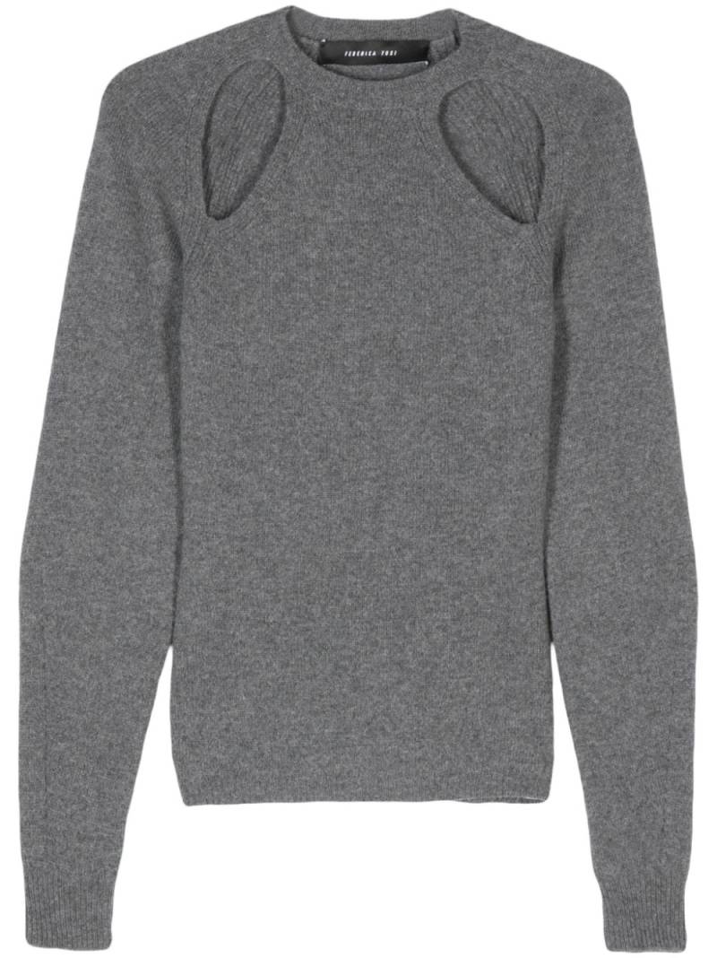 Federica Tosi cut-out detailing sweater - Grey von Federica Tosi