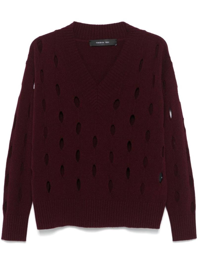 Federica Tosi cut-out detailing sweater - Red von Federica Tosi