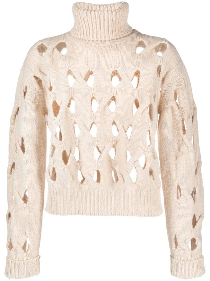 Federica Tosi cut-out knitted top - Neutrals von Federica Tosi