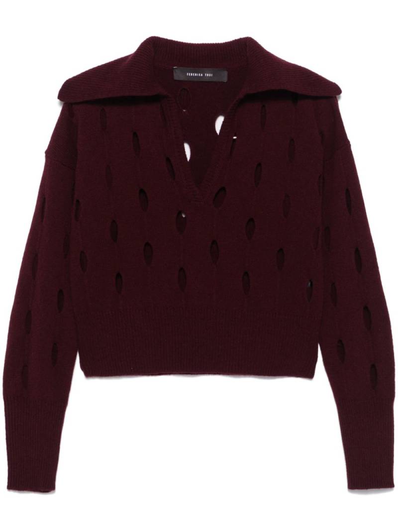 Federica Tosi cut-out sweater - Red von Federica Tosi