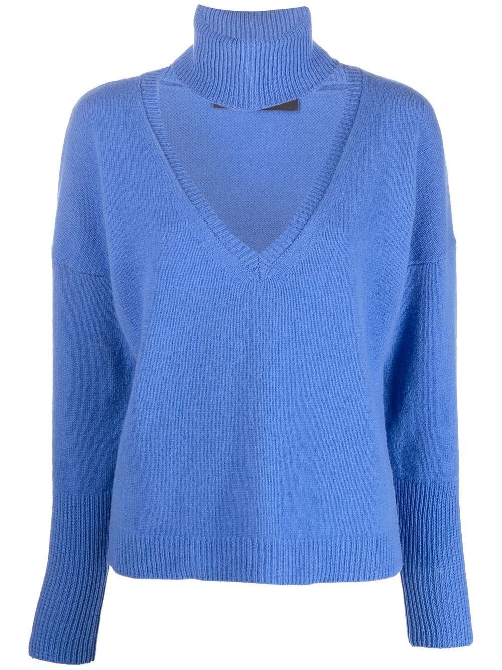 Federica Tosi detachable-collar V-neck jumper - Blue von Federica Tosi