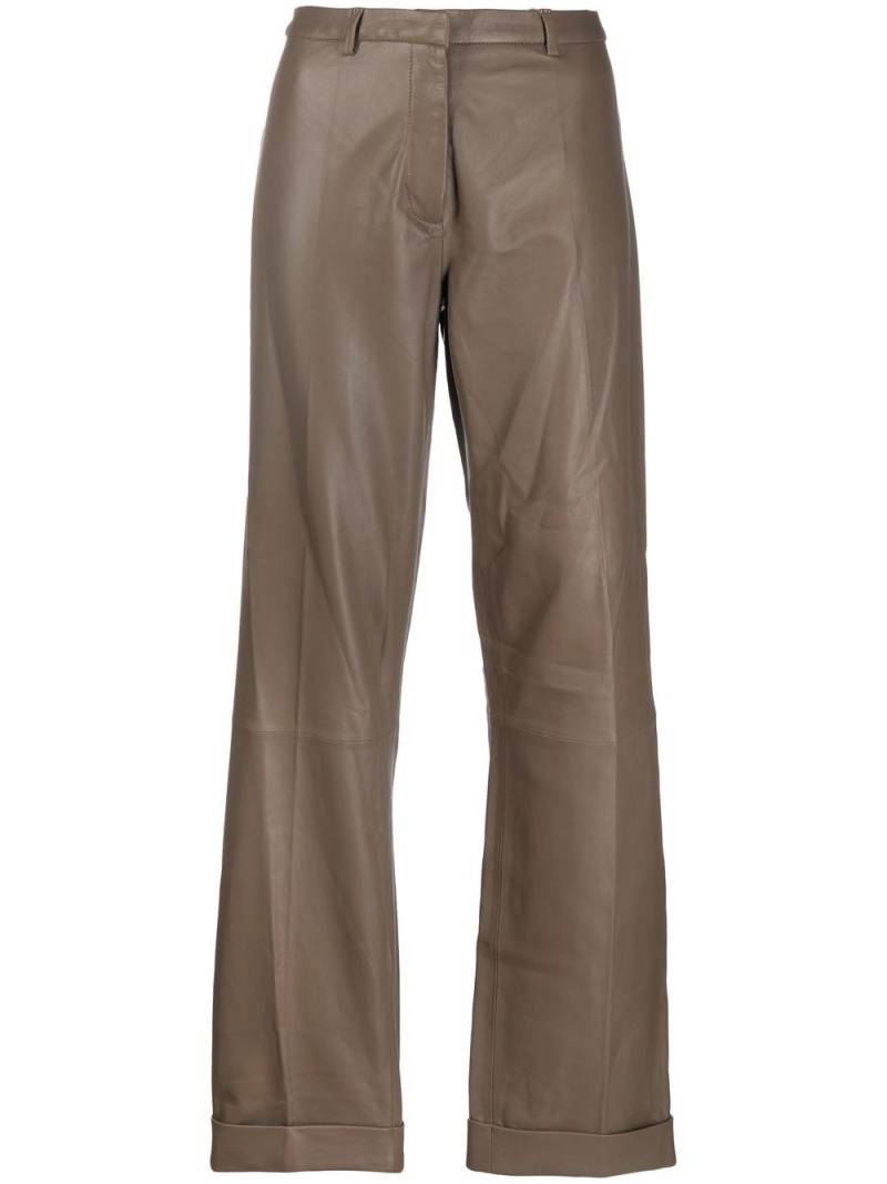 Federica Tosi flared leather trousers - Grey von Federica Tosi