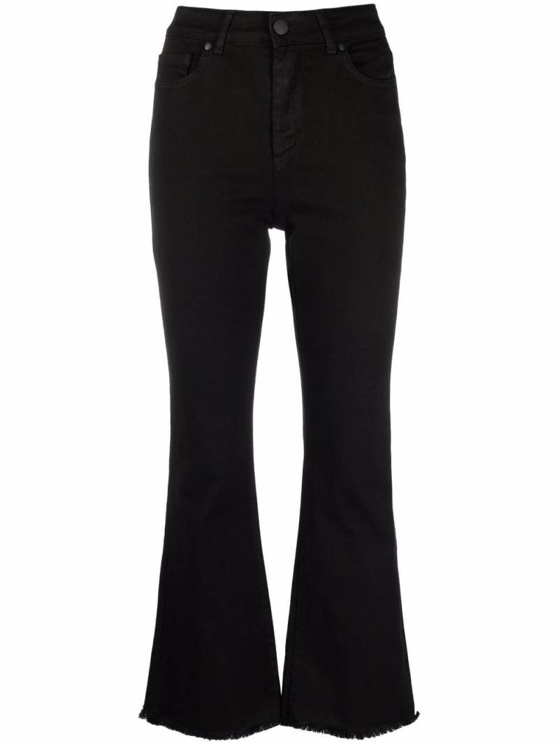 Federica Tosi flared raw-cut hem trousers - Black von Federica Tosi