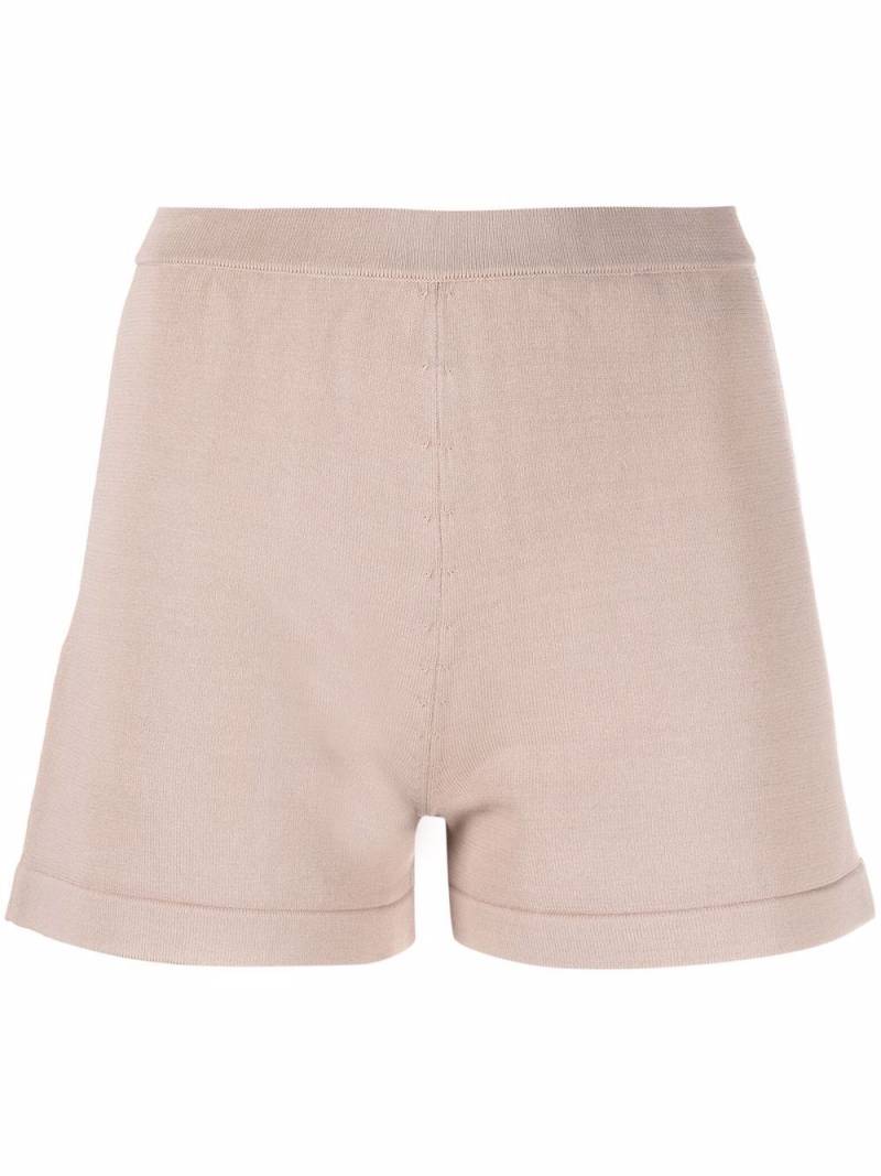 Federica Tosi high-waisted knit shorts - Neutrals von Federica Tosi