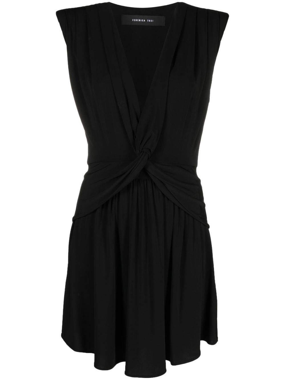 Federica Tosi knot-detail V-neck dress - Black von Federica Tosi