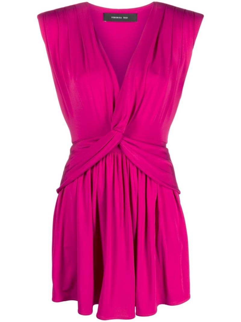 Federica Tosi knot-detail V-neck dress - Pink von Federica Tosi