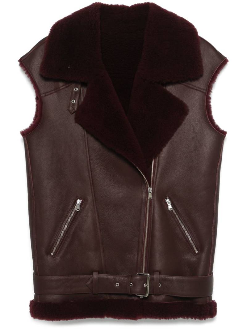 Federica Tosi leather gilet - Red von Federica Tosi