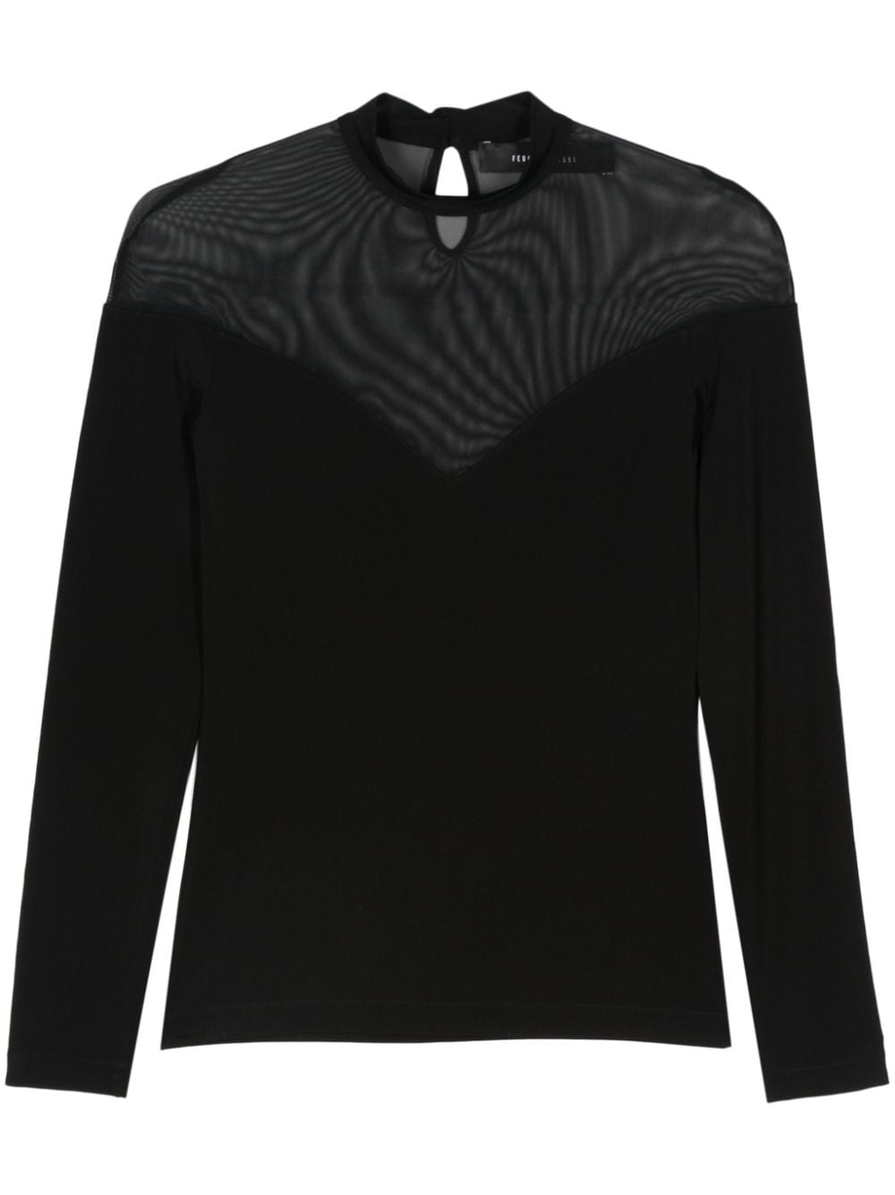 Federica Tosi mesh-detail T-shirt - Black von Federica Tosi