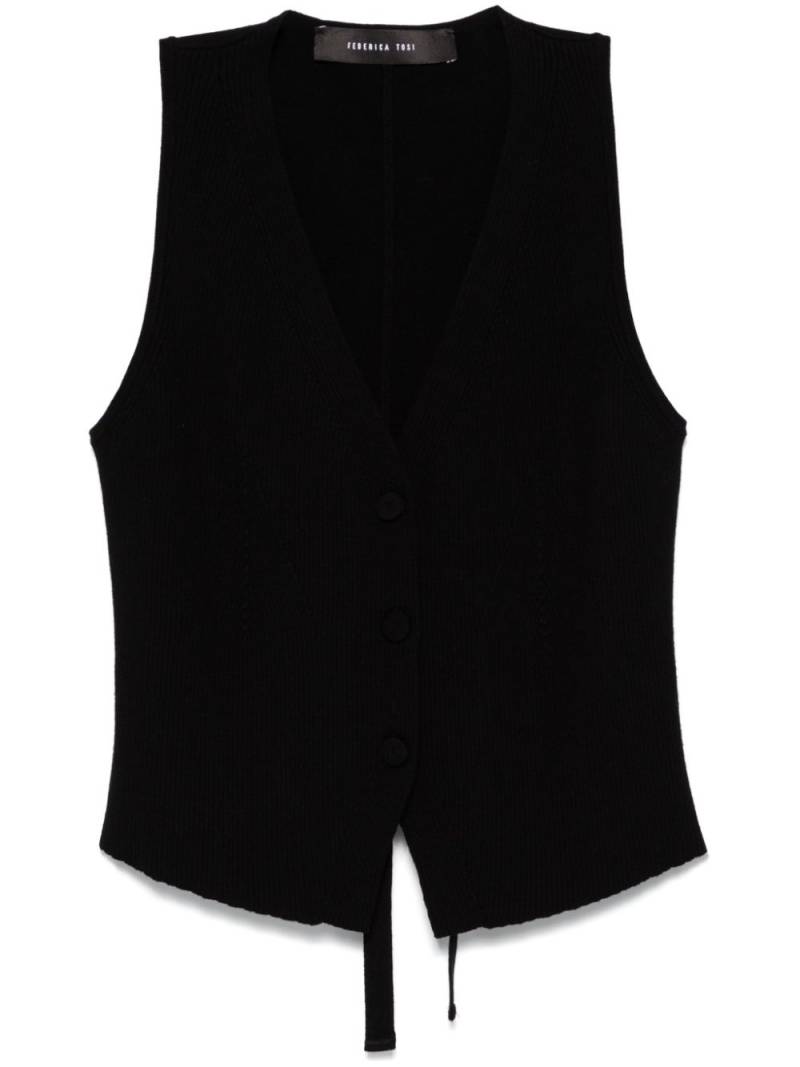 Federica Tosi ribbed vest - Black von Federica Tosi