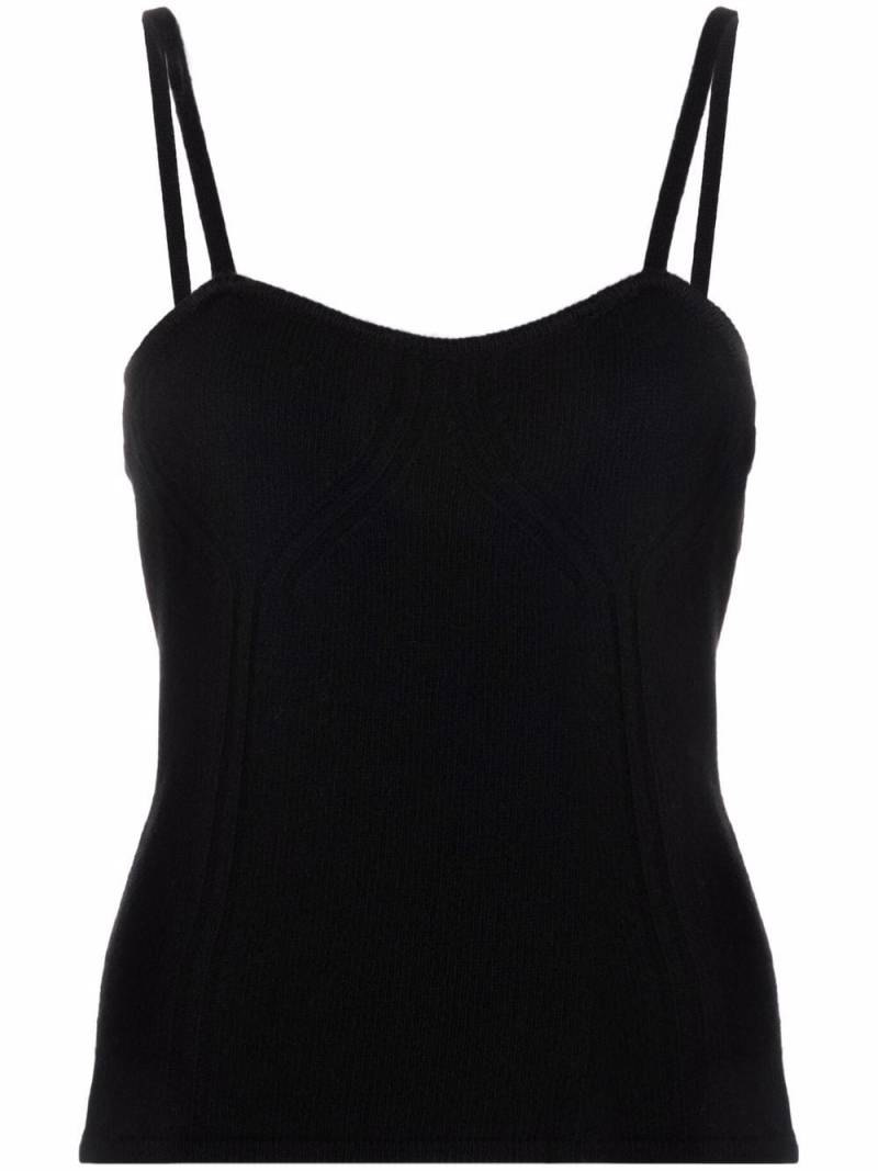 Federica Tosi spaghetti-strap knit top - Black von Federica Tosi