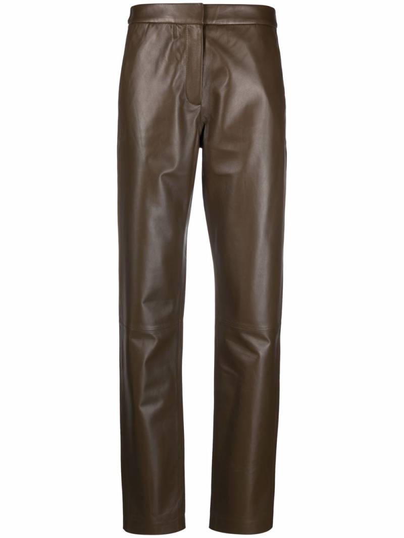 Federica Tosi straight-leg leather trousers - Green von Federica Tosi