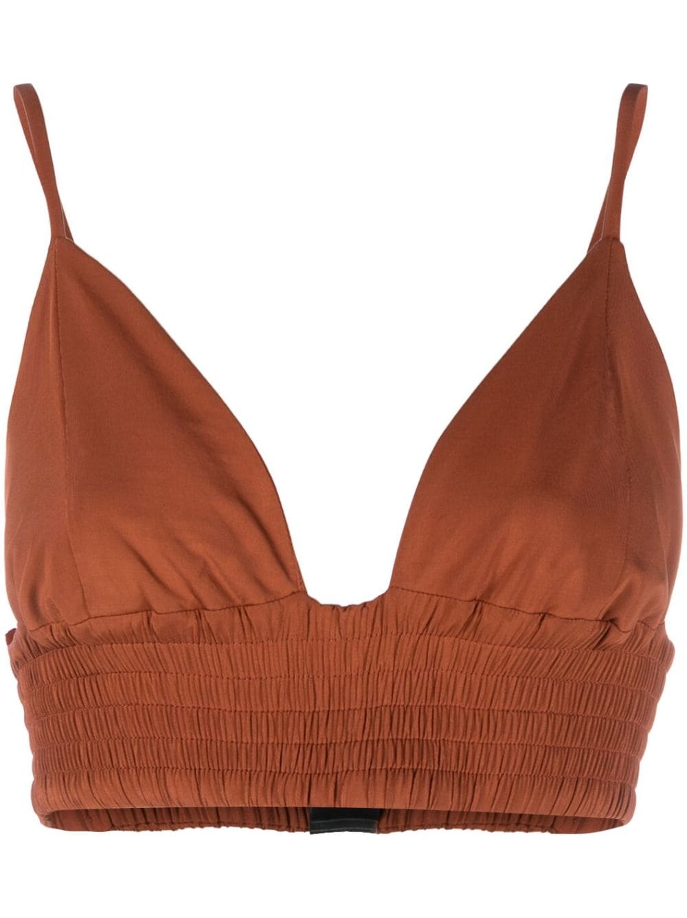 Federica Tosi triangle-cup shirred top - Brown von Federica Tosi