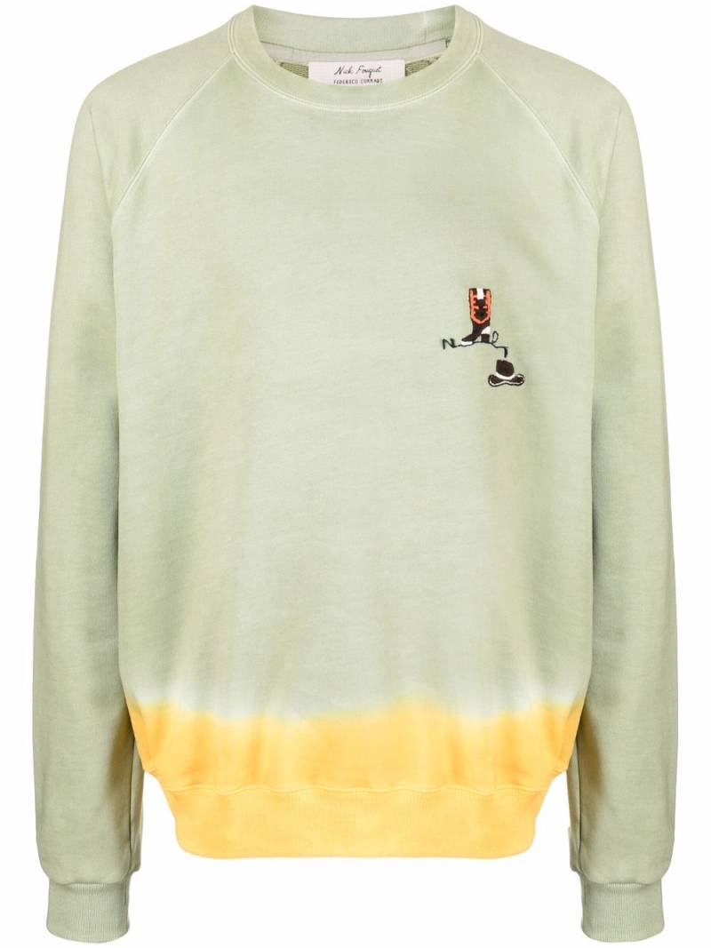 Federico Curradi logo tie-dye sweatshirt - Green von Federico Curradi