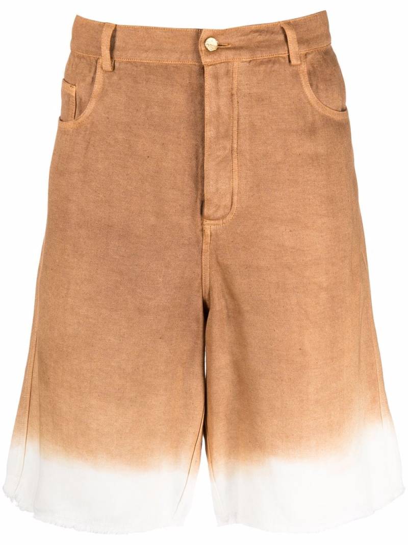 Federico Curradi tie-dye denim shorts - Brown von Federico Curradi