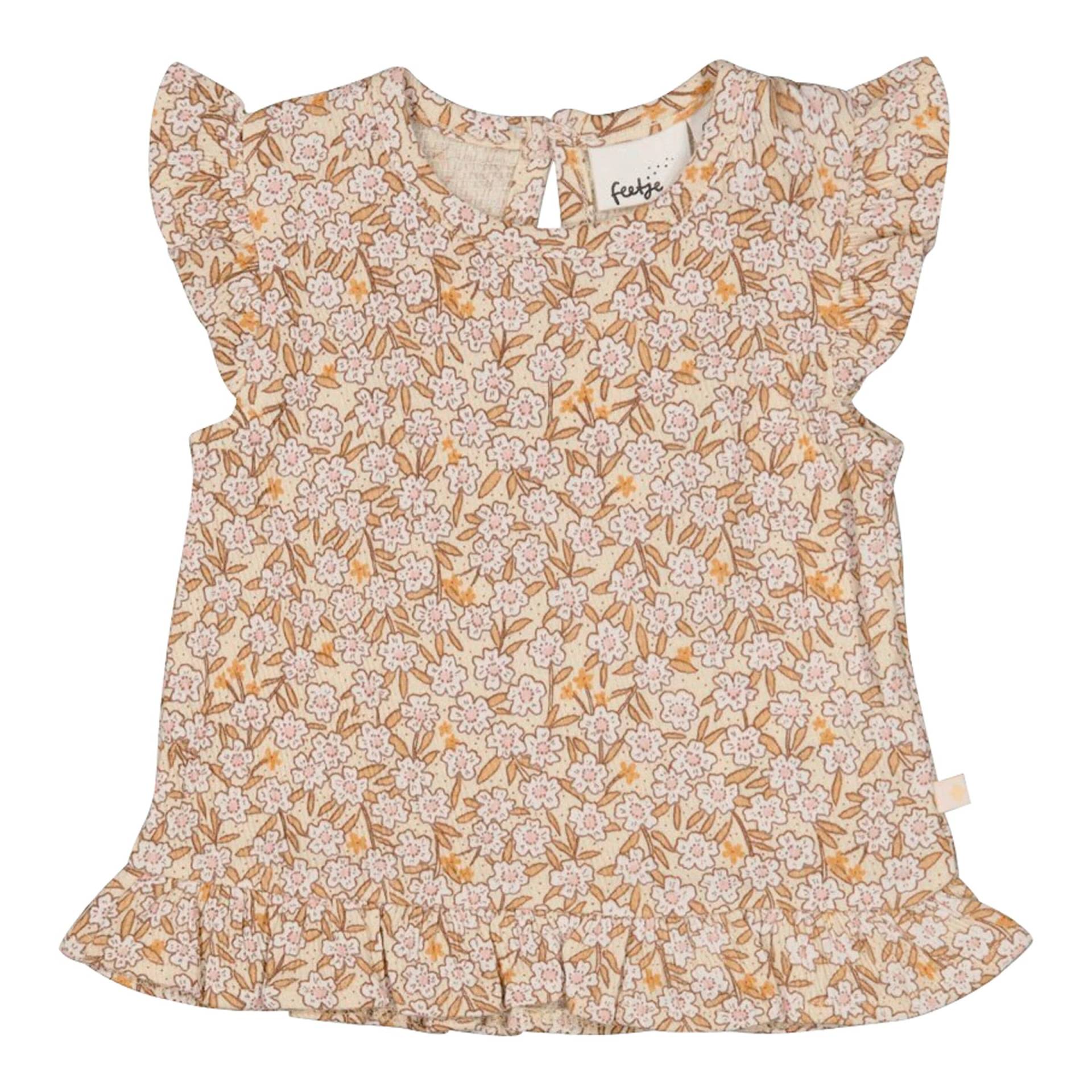 Krepp-T-Shirt Flügelarm Blumen Rüschen Krepp-T-Shirt Flügelarm Blumen Rüschen von Feetje