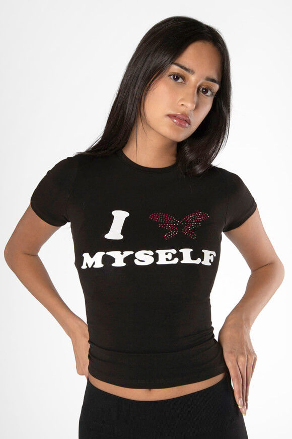 Felicious Love Yourself Baby T-Shirt | Black | Damen  | L von Felicious