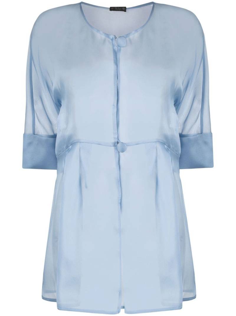 Fely Campo sheer peplum jacket - Blue von Fely Campo