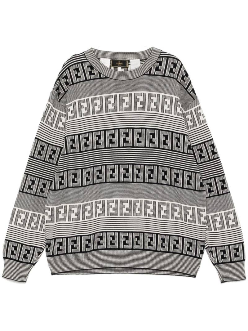 Fendi Pre-Owned 1990-2000 logo-jacquard jumper - Black von Fendi Pre-Owned