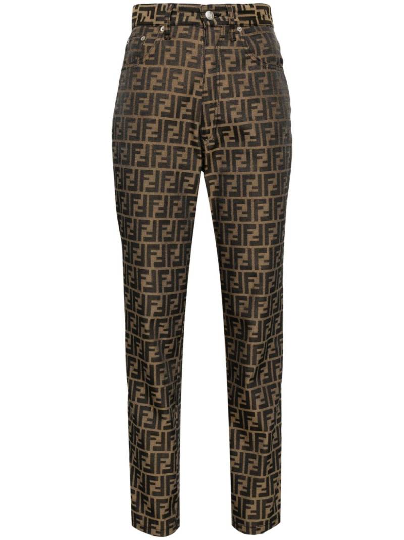 Fendi Pre-Owned 1990-2000’s Zucca pattern trousers - Brown von Fendi Pre-Owned