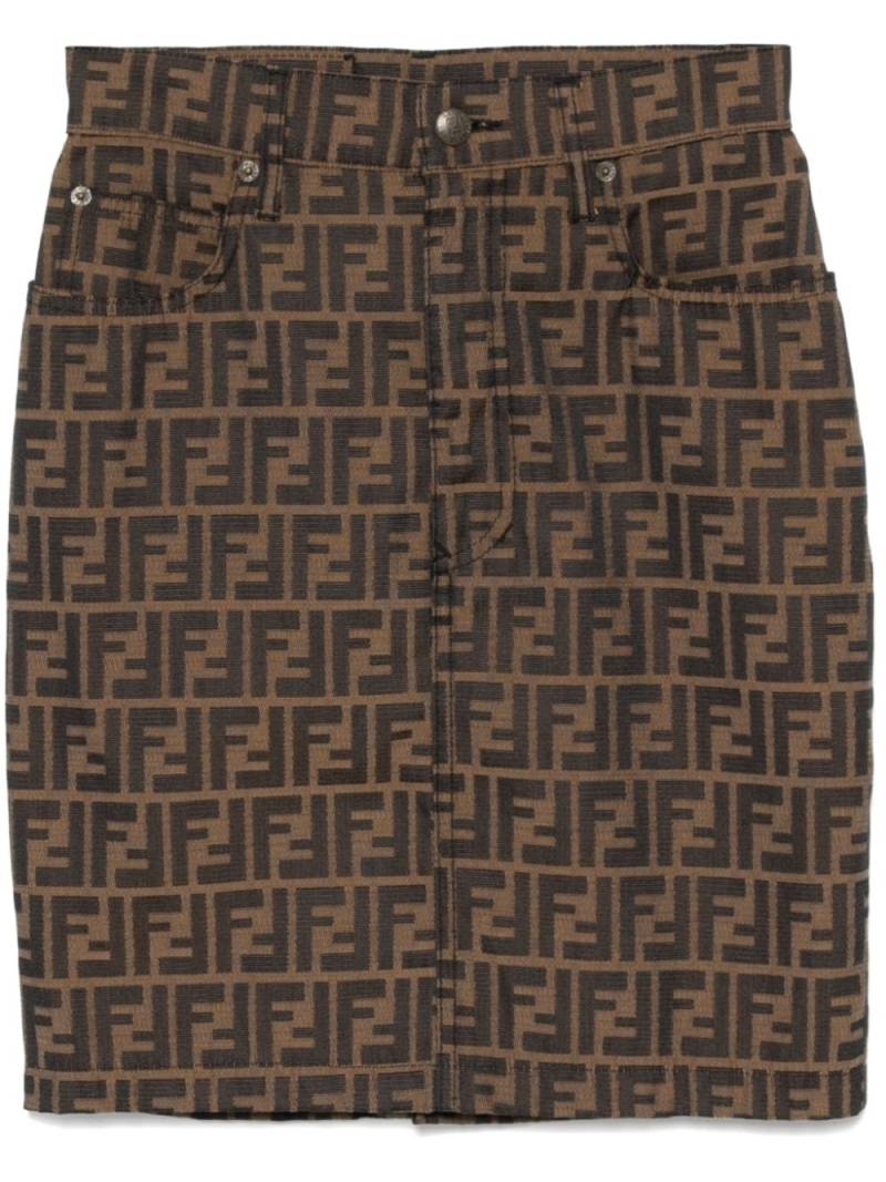 Fendi Pre-Owned 1990-2000s Zucca skirt - Brown von Fendi Pre-Owned