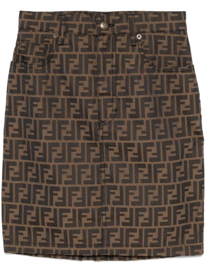 Fendi Pre-Owned 1990-2000s Zucca skirt - Brown von Fendi Pre-Owned