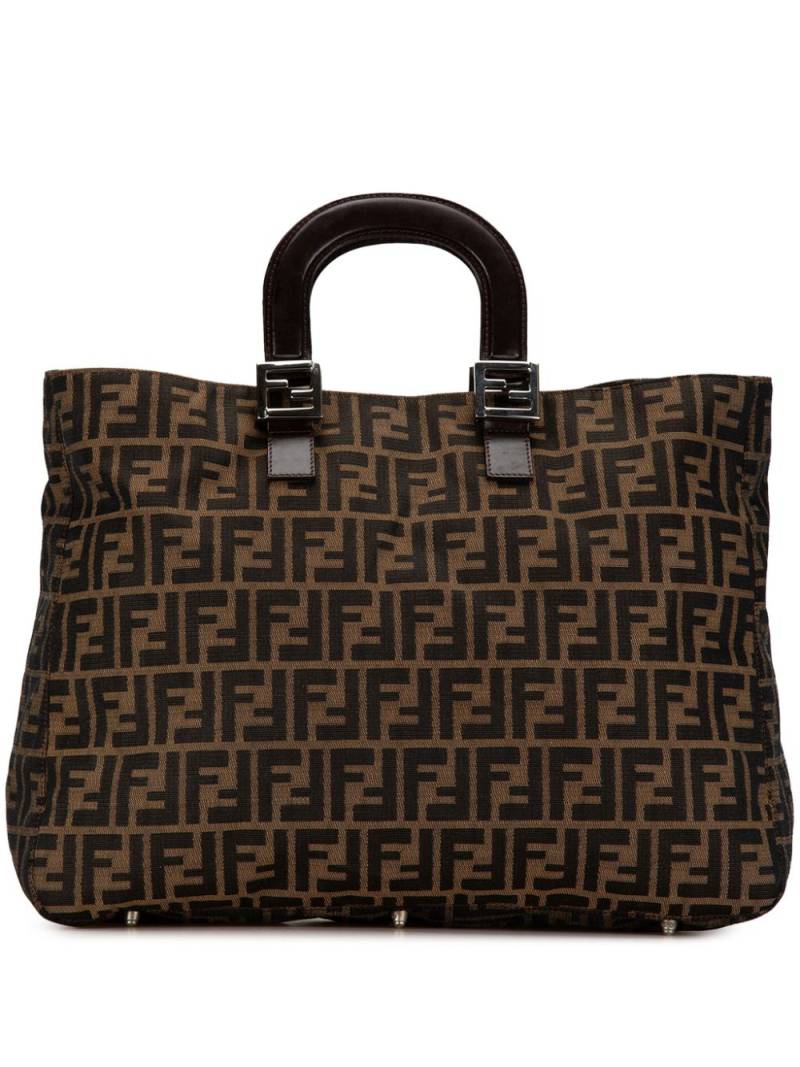 Fendi Pre-Owned 2000-2010 Large Zucca Canvas Twins tote bag - Brown von Fendi Pre-Owned