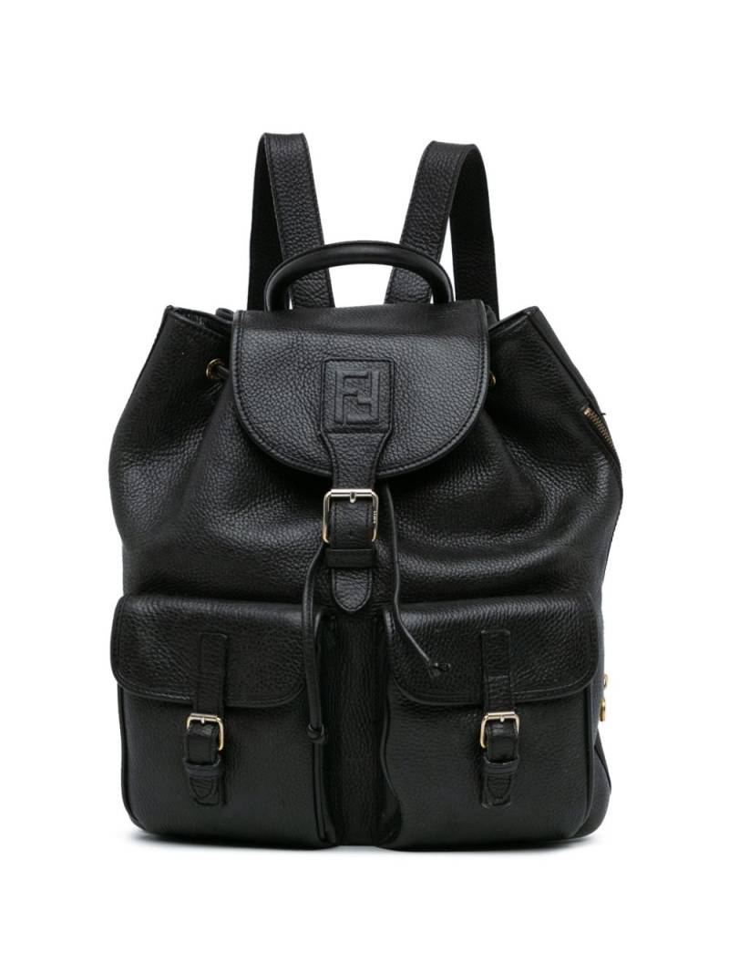 Fendi Pre-Owned 2000-2010 Leather Drawstring backpack - Black von Fendi Pre-Owned