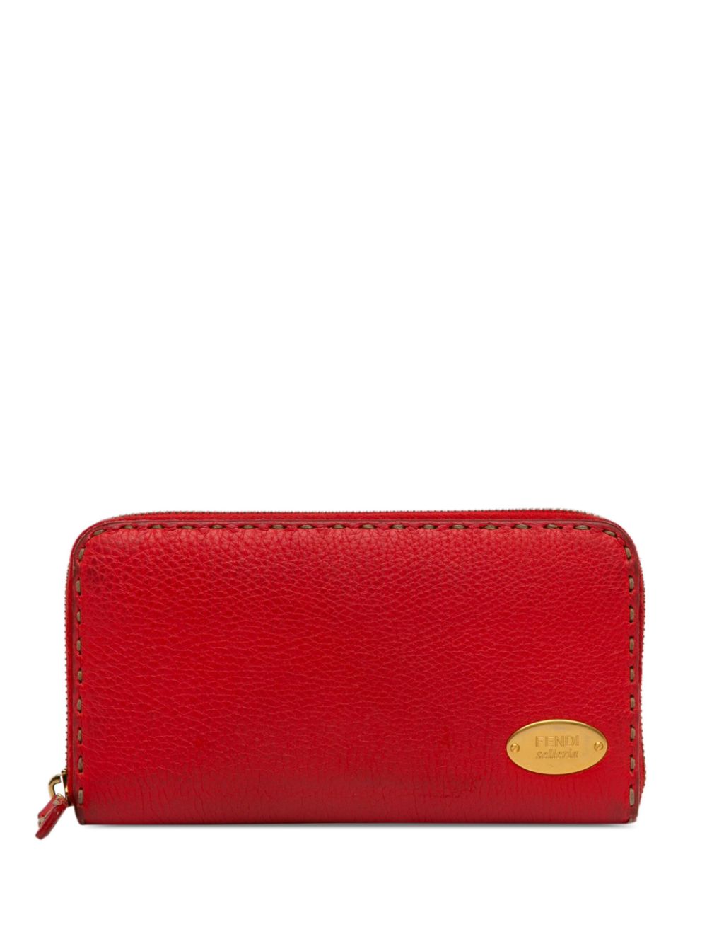 Fendi Pre-Owned 2000-2010 Leather Selleria Zip Around Wallet long wallets - Red von Fendi Pre-Owned