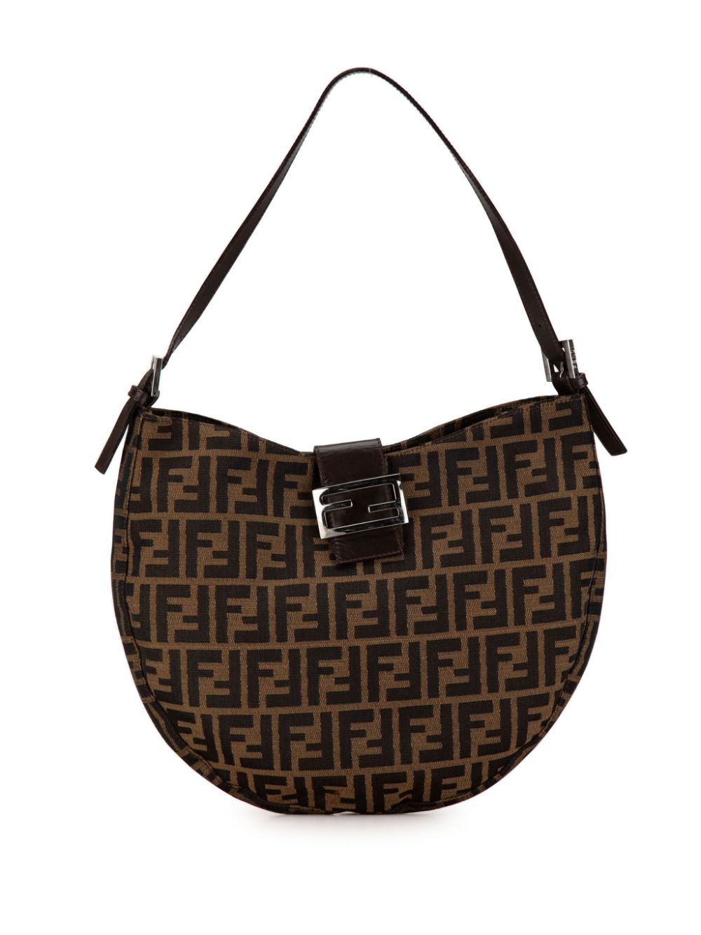 Fendi Pre-Owned 2000-2010 Zucca Croissant Canvas Hobo shoulder bag - Brown von Fendi Pre-Owned